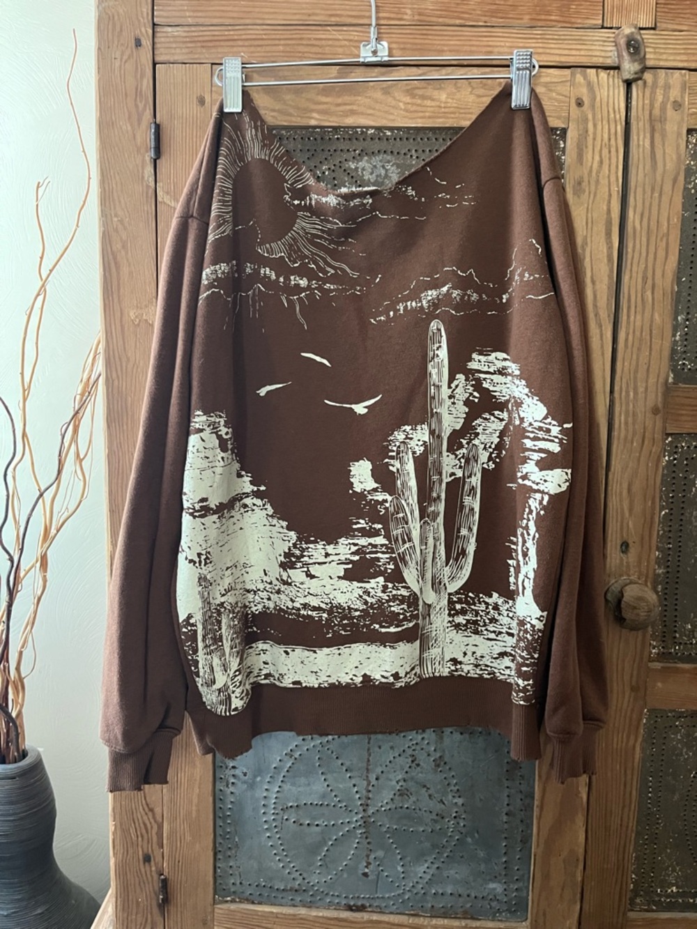 Brown Desert Scene Sweater - Crewneck Pullover